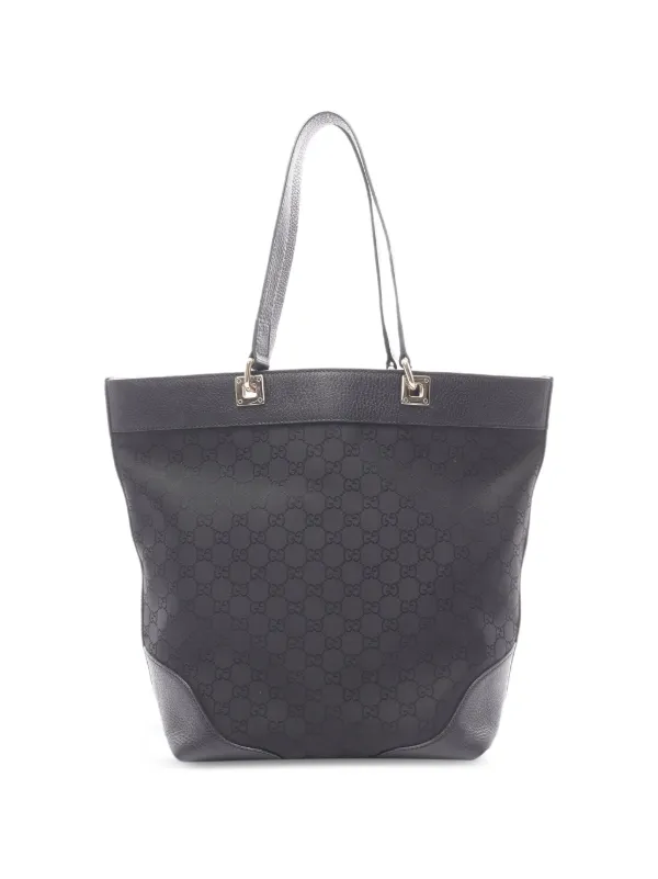 Gucci Pre-owned 2000s GG Pattern Tote Bag in Black
