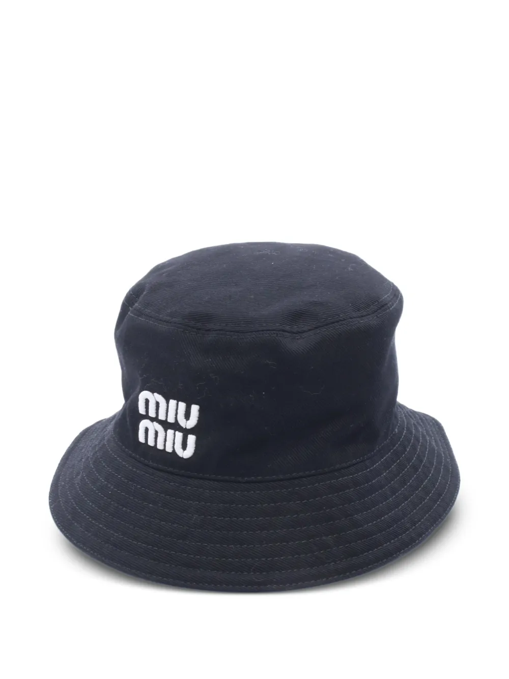 Miu Miu Pre-Owned 2010s logo-embroidered bucket hat - Nero