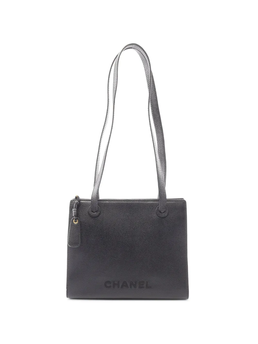 CHANEL Pre-Owned 1997-1999 Caviar skin logo tote bag - Nero