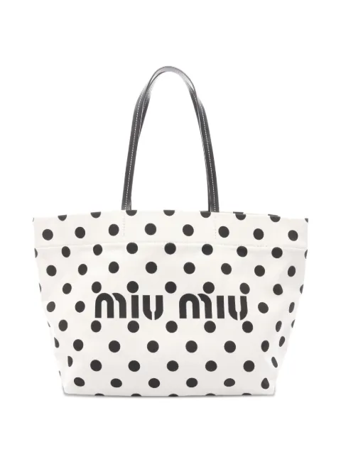 Miu Miu Pre-Owned 2010s polka-dot logo tote bag