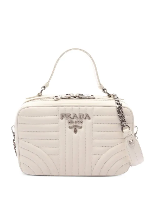 Prada Pre-owned 2010s Diagram Crossbody Bag in White