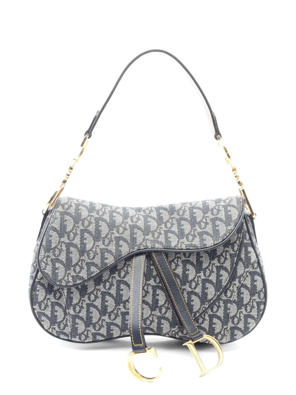 Christian Dior Pre-Owned Trotter Double Saddle shoulder bag - Grey