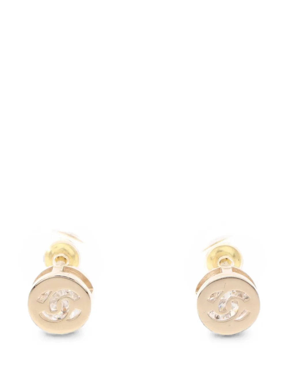 CHANEL Pre-Owned Orecchini Coco Mark con cristalli 1986-1988 - Oro