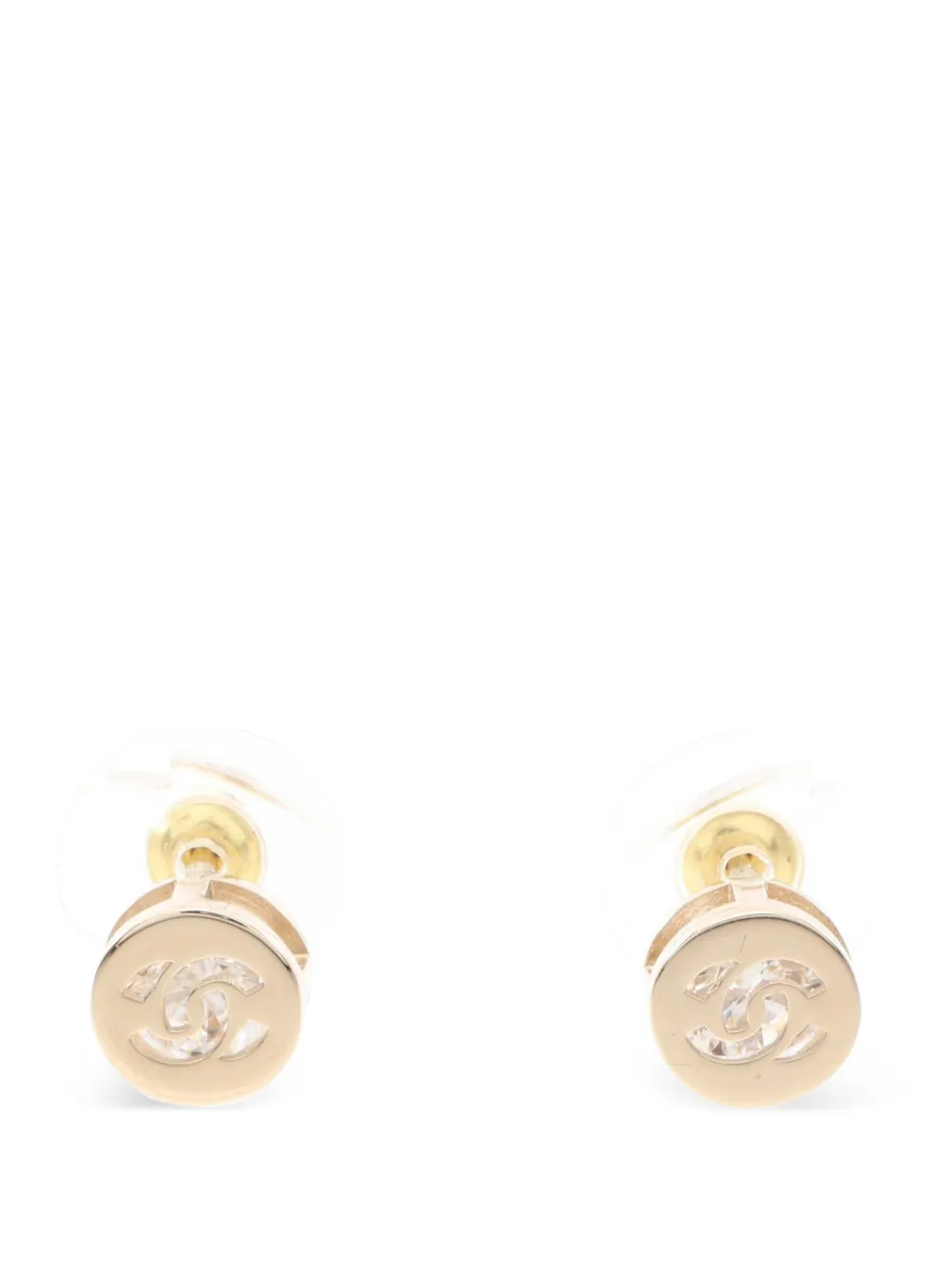 CHANEL Pre-Owned Orecchini Coco Mark con cristalli 1986-1988 - Oro