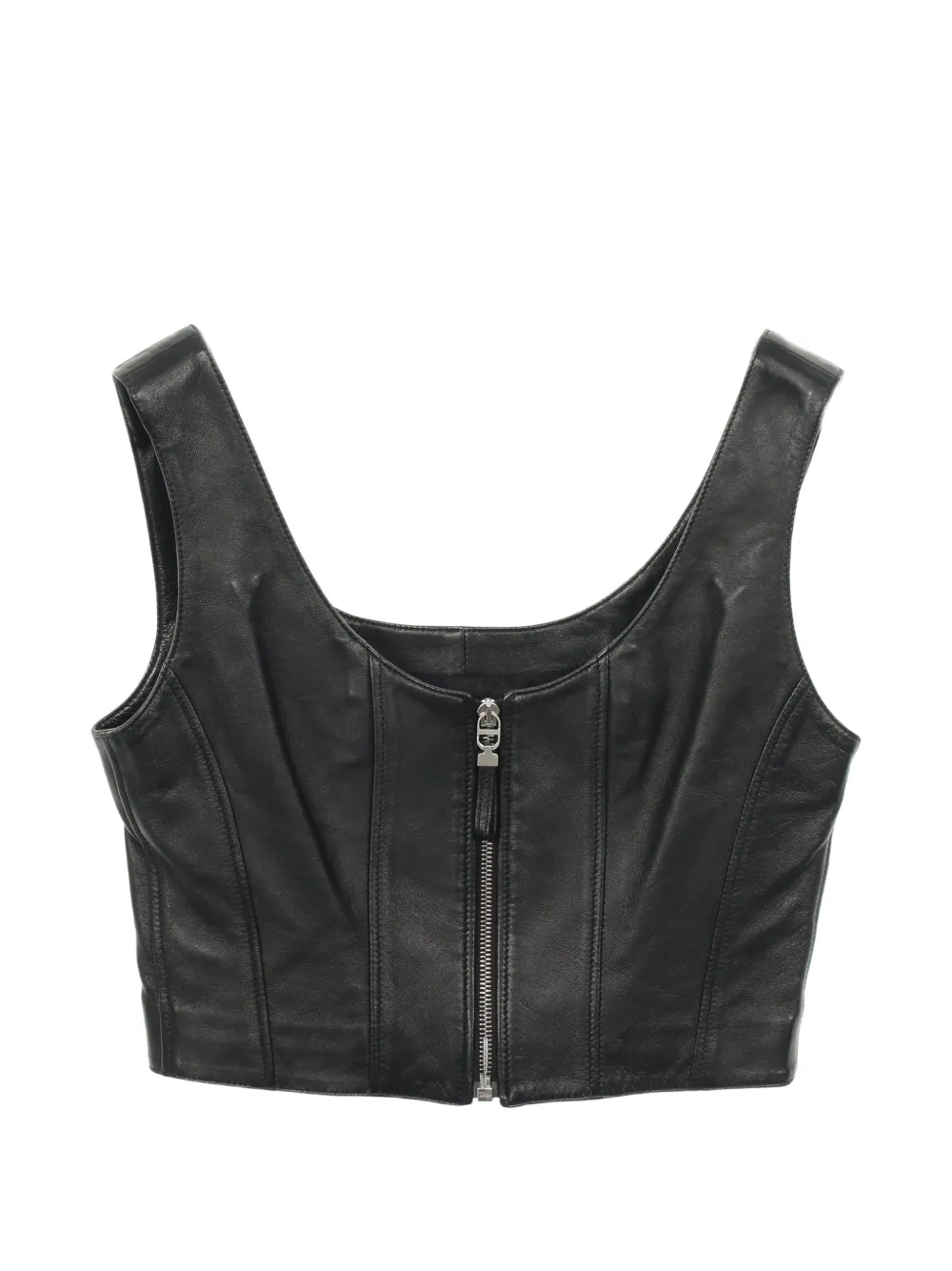 Christian Dior Pre-Owned 2010s zip-up leather top - Black