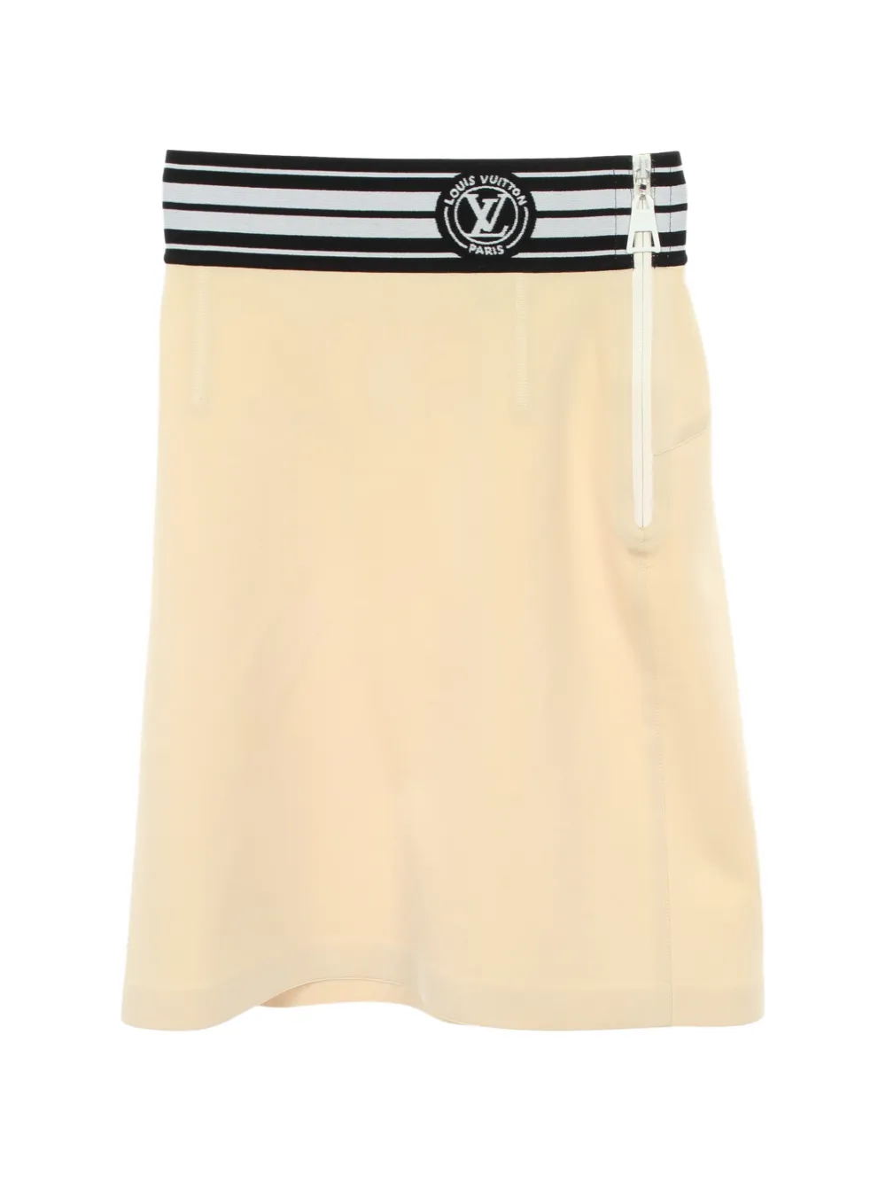 Pre-owned Louis Vuitton 2000s Striped-waistband Pencil Skirt In Neutral