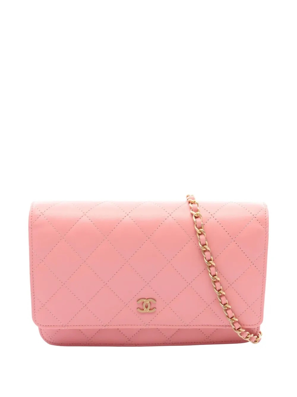 CHANEL Pre-Owned 2019 Matelasse chain wallet - Rosa