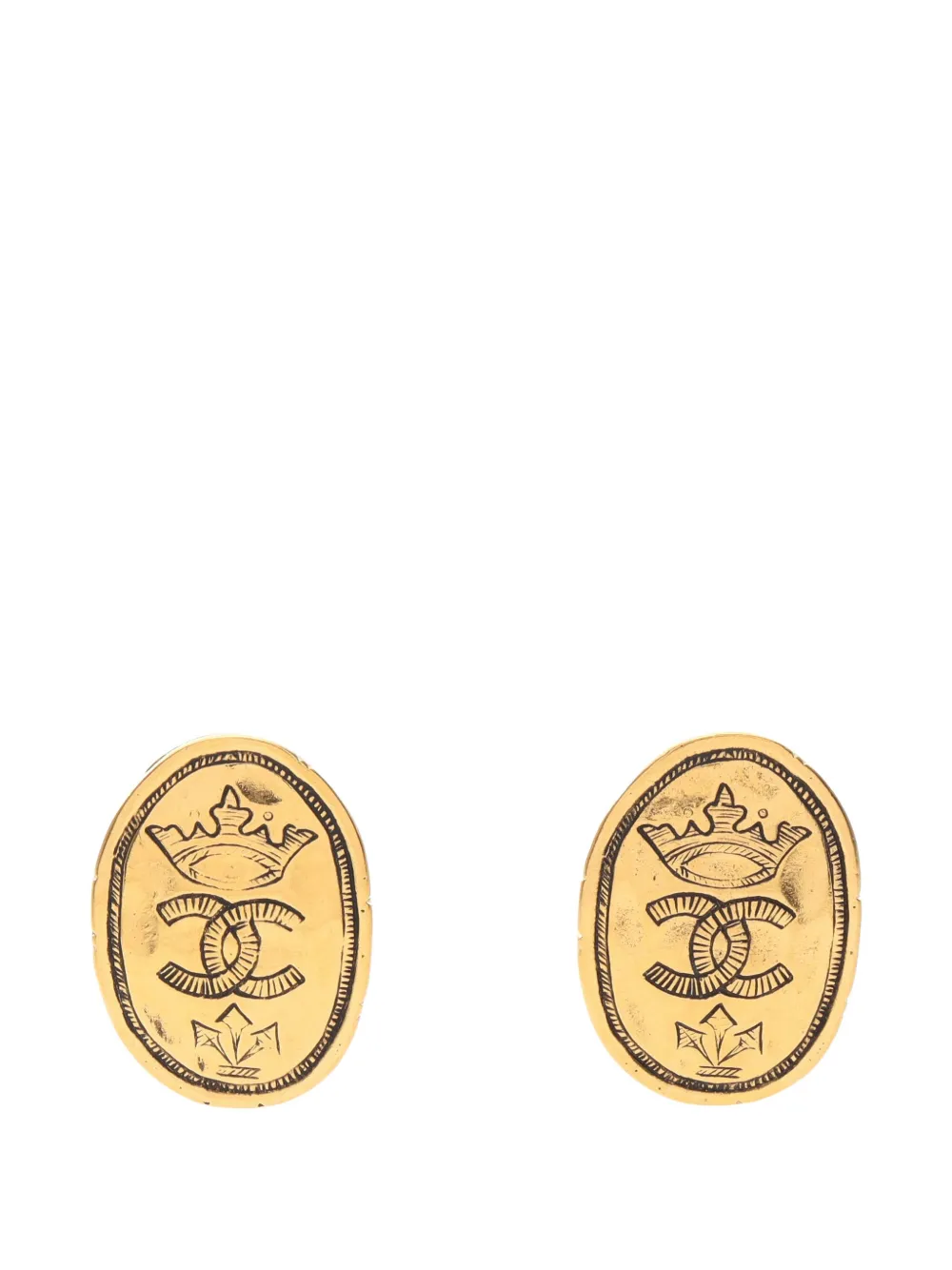 CHANEL Pre-Owned 1986-1988 Coco Mark earrings - Gold