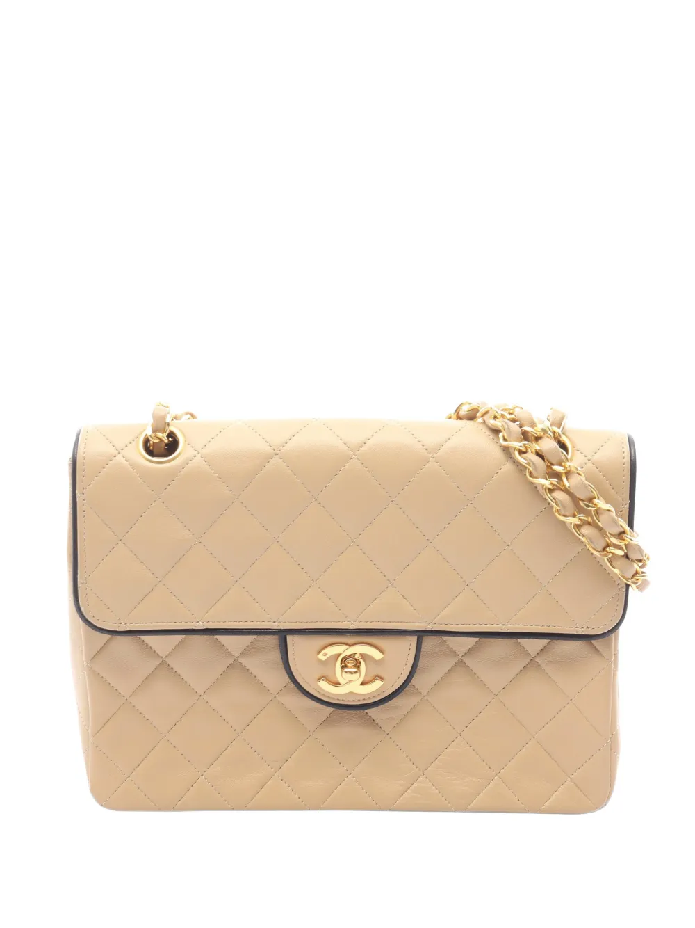 CHANEL Pre-Owned 1989-1991 Matelassé chain shoulder bag - Toni neutri