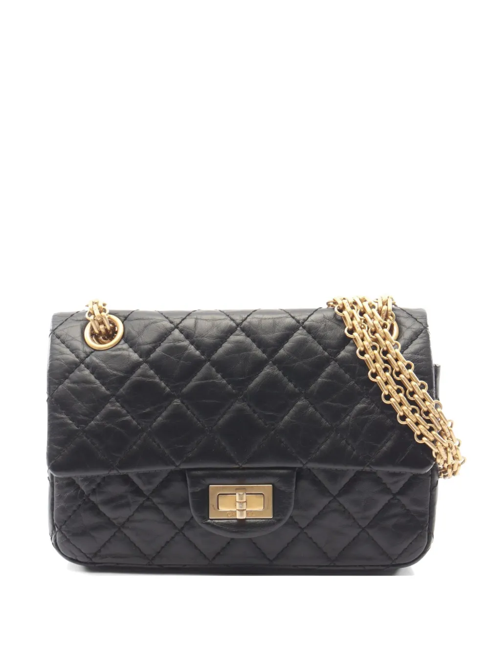 CHANEL Pre-Owned 2020-2021 2.55 matelassé leather shoulder bag - Black