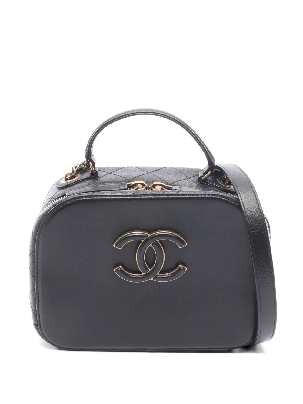 CHANEL Pre-Owned 2017-2018 Coco Mark leather shoulder bag - Black