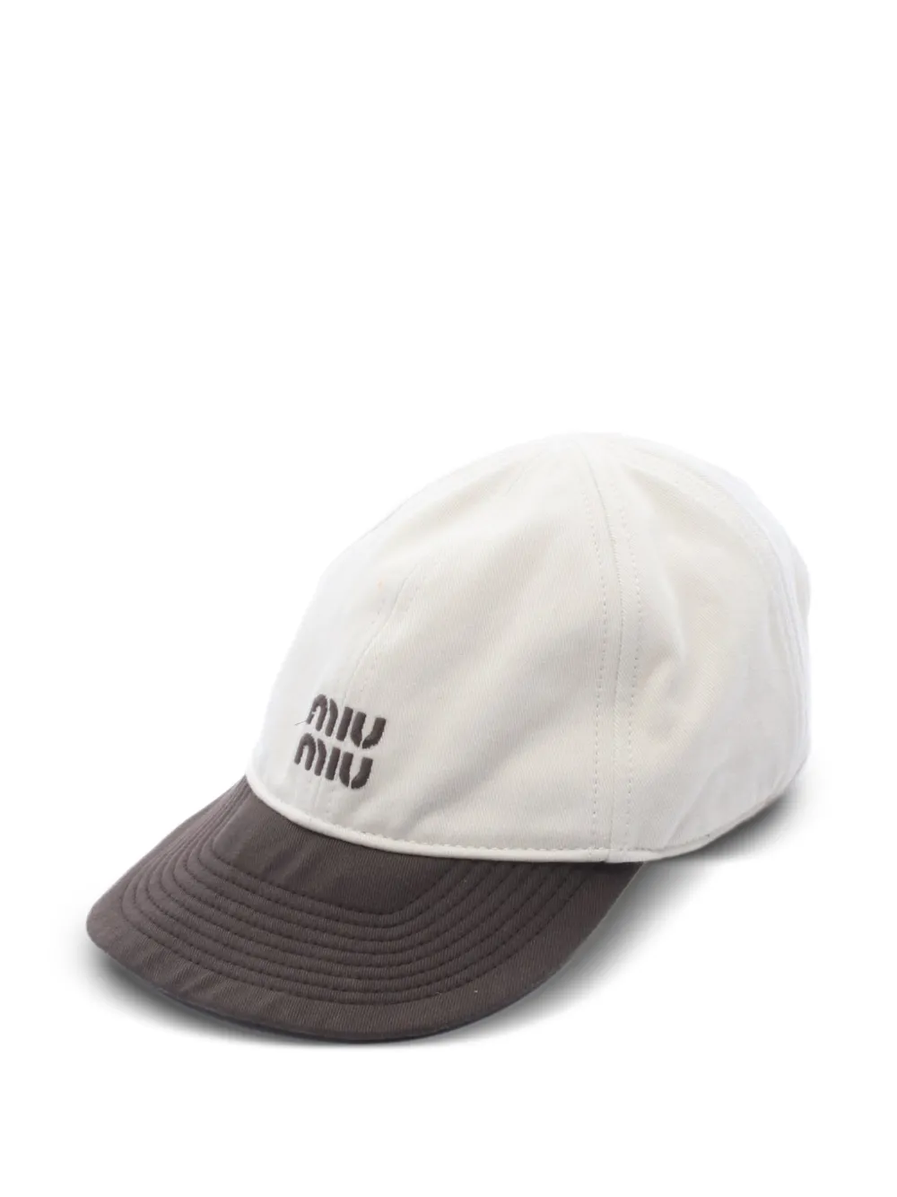Miu Miu Pre-Owned 2000s logo-embroidered cotton baseball cap - Toni neutri