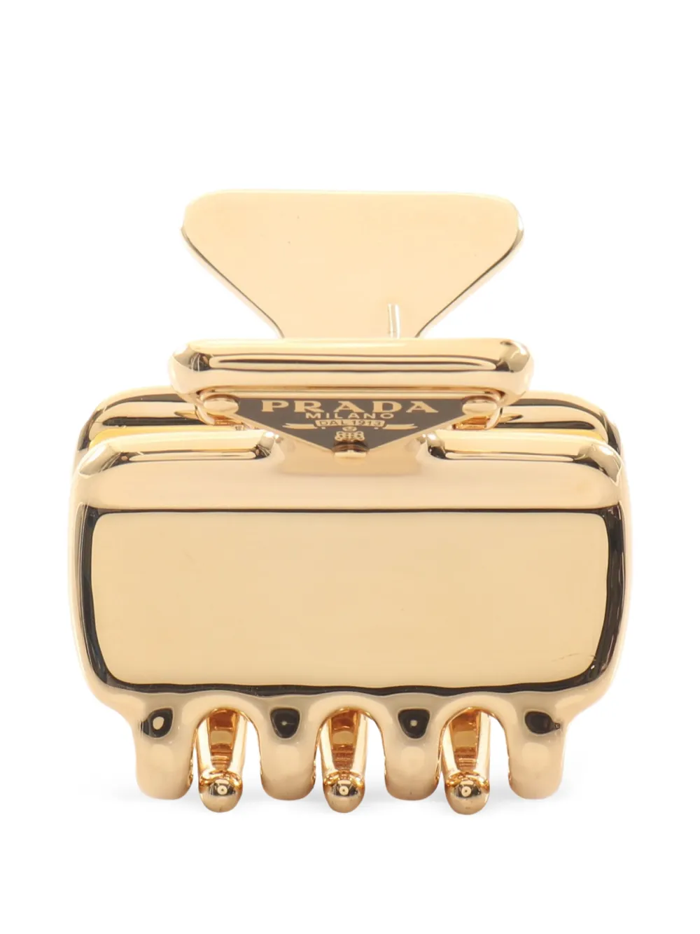 Prada Pre-Owned 2010s logo-plaque hair clip - Oro