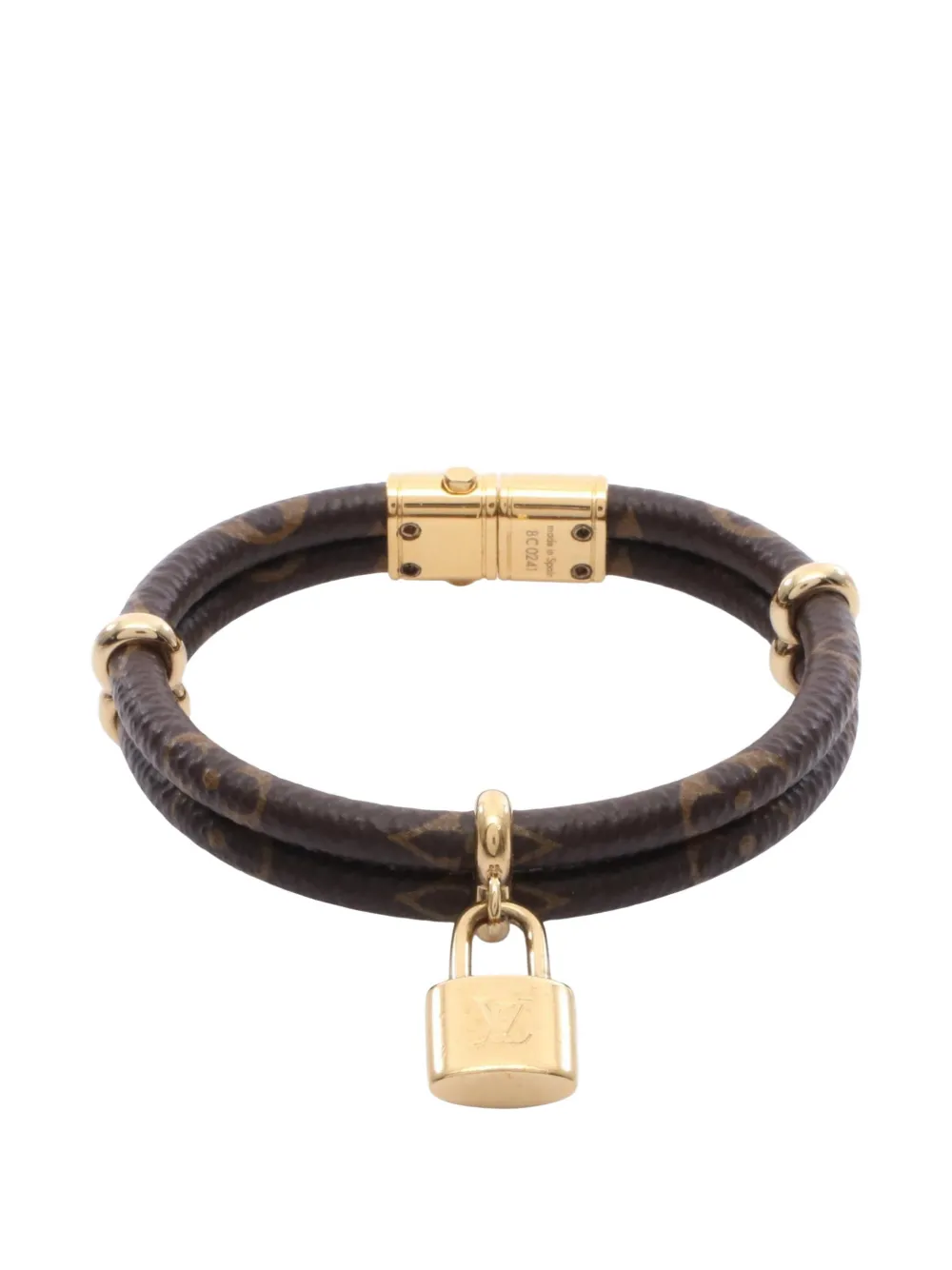 Louis Vuitton Pre-Owned 2021 Keep It Twice logo-engraved bracelet - Oro