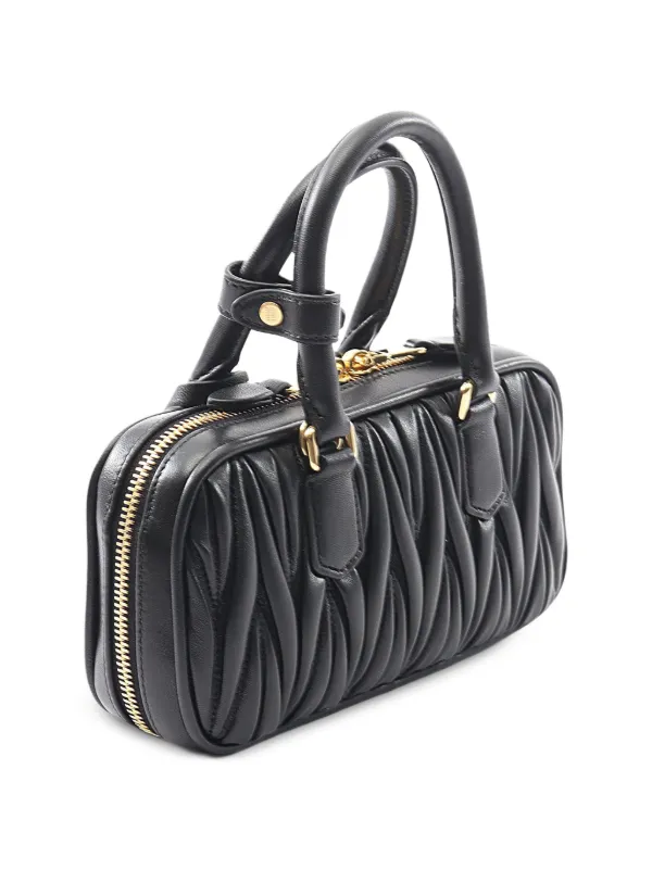 Miu Miu Pre-Owned Matelassé Leather Handbag | Black | FARFETCH ZA