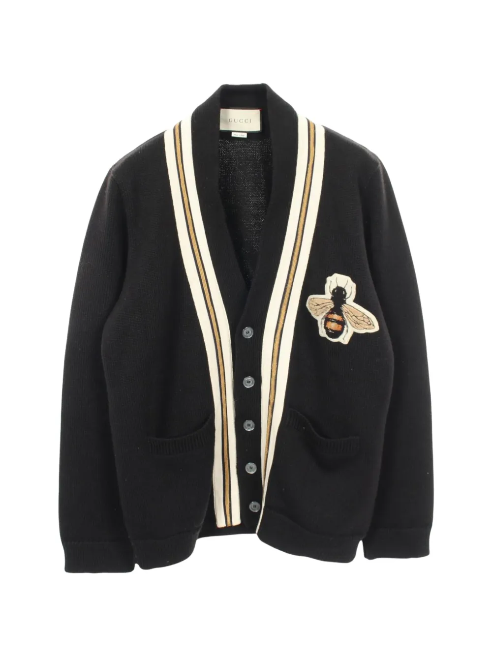 Gucci Pre-Owned 2000s Cardigan mit Bienen-Patch - Schwarz