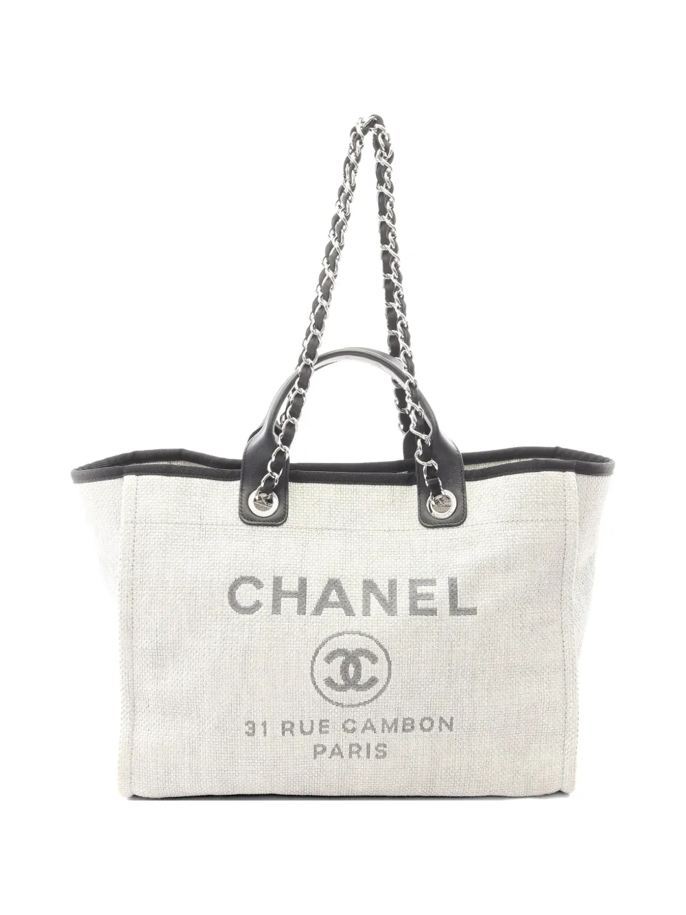 CHANEL Pre-Owned 2016-2017 Deauville GM chain tote bag - Nude