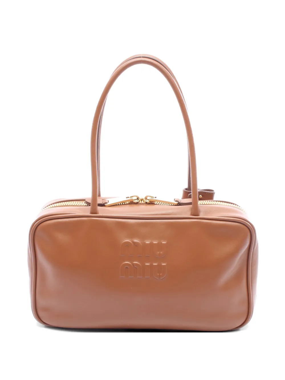 Miu Miu Pre-Owned 2010s Bow leather shoulder bag - Marrone