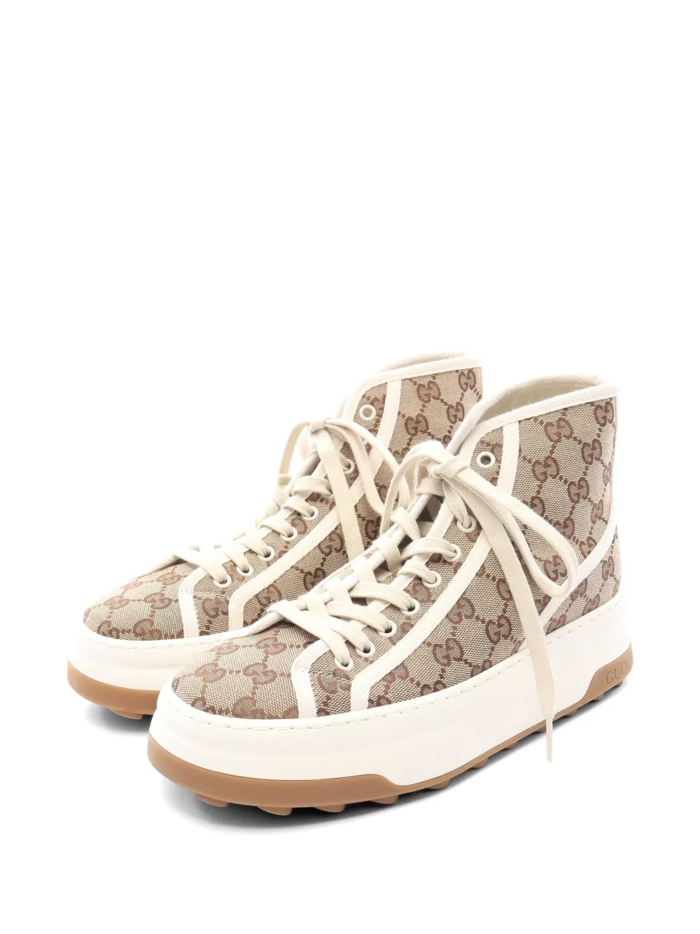 Gucci Pre-Owned 2010s Tennis 1977 monogram-pattern sneakers - Nude