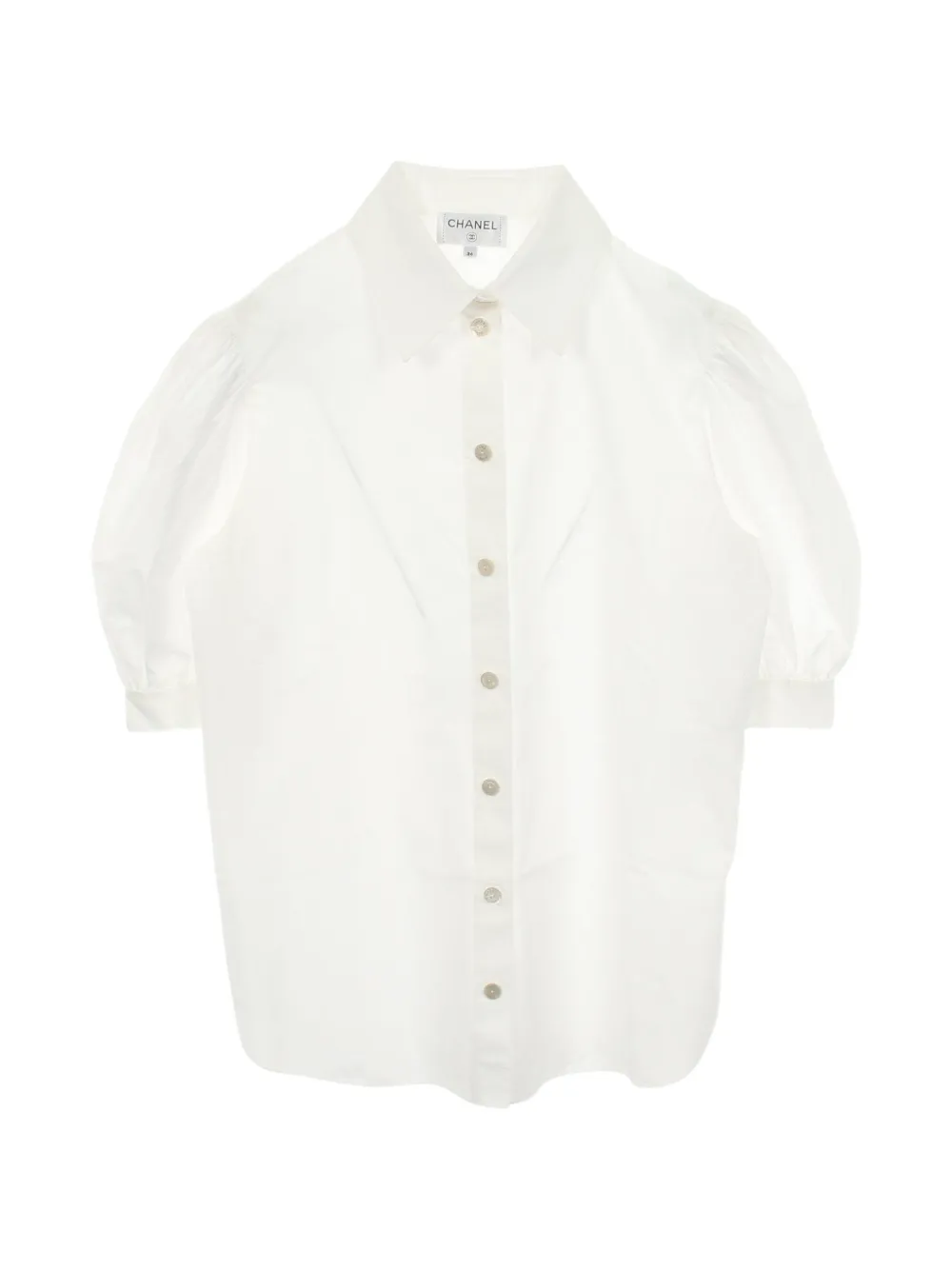 CHANEL Pre-Owned 1986-1988 puff-sleeve blouse - White
