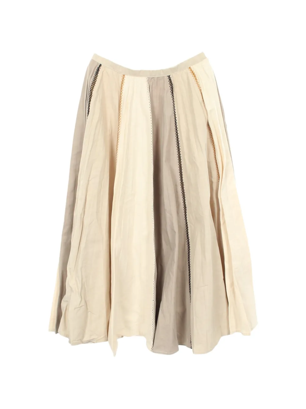 Christian Dior Pre-Owned Pleated patchwork midi skirt - Toni neutri
