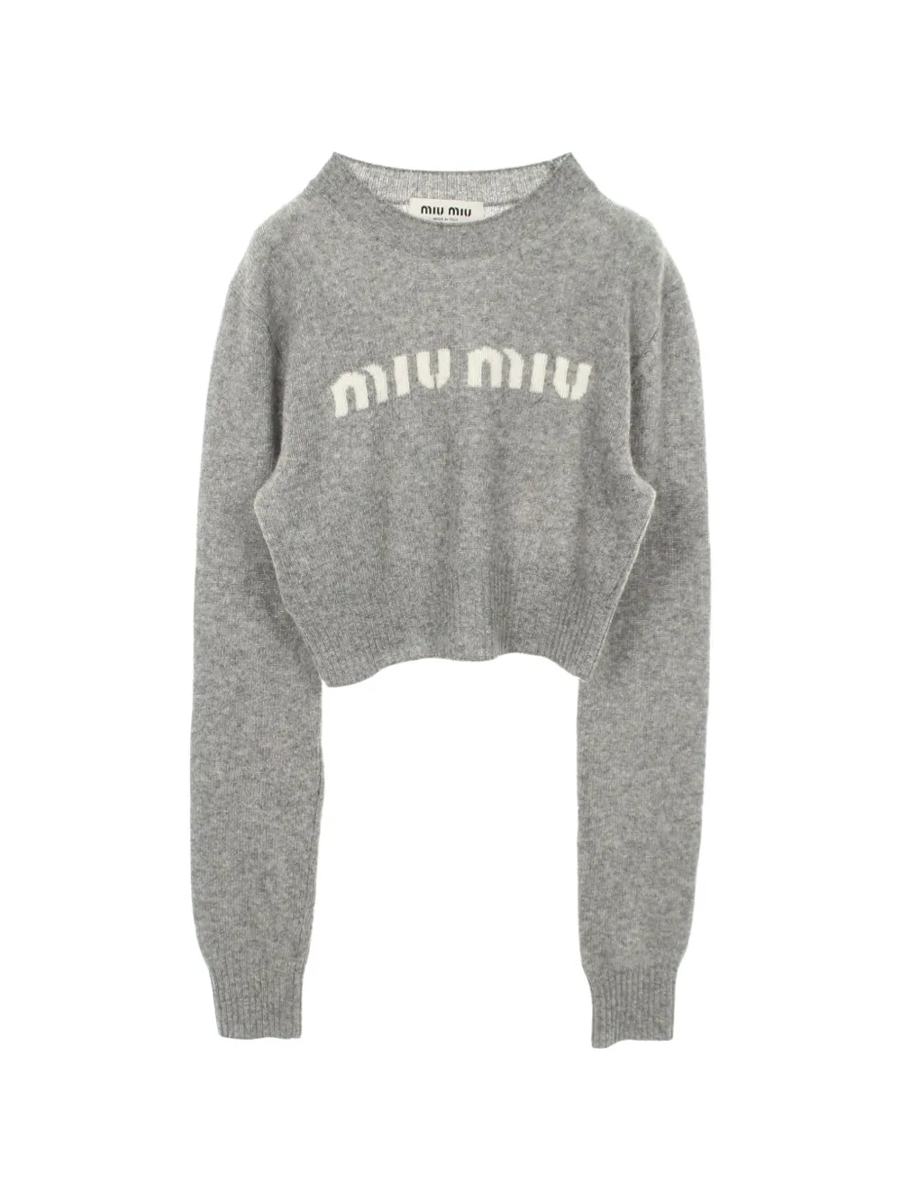 Miu Miu Pre-Owned 2010s logo cropped sweater - Grau
