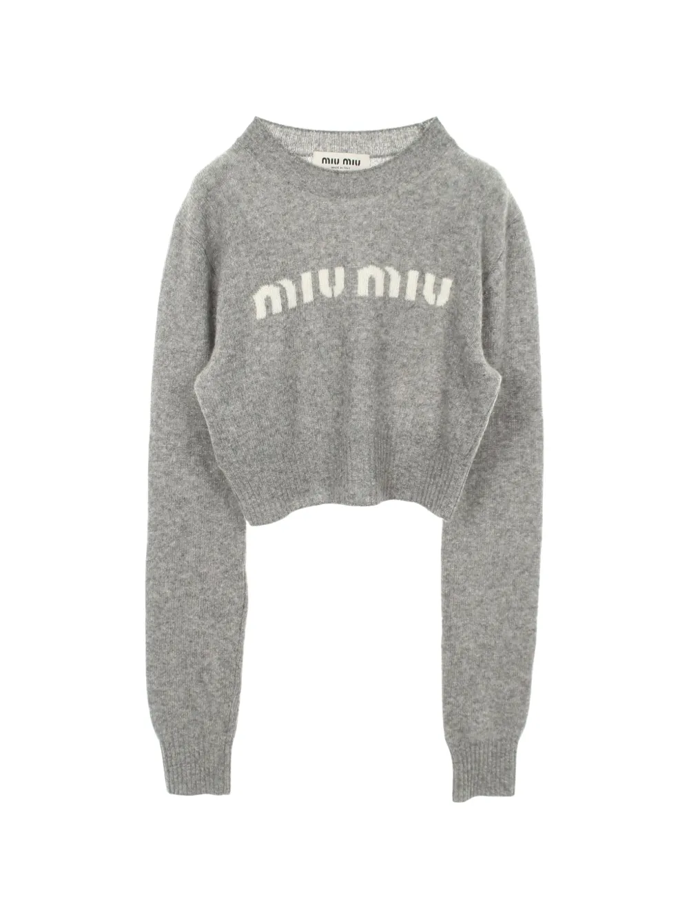 Miu Miu Pre-Owned 2010s logo cropped sweater - Grau