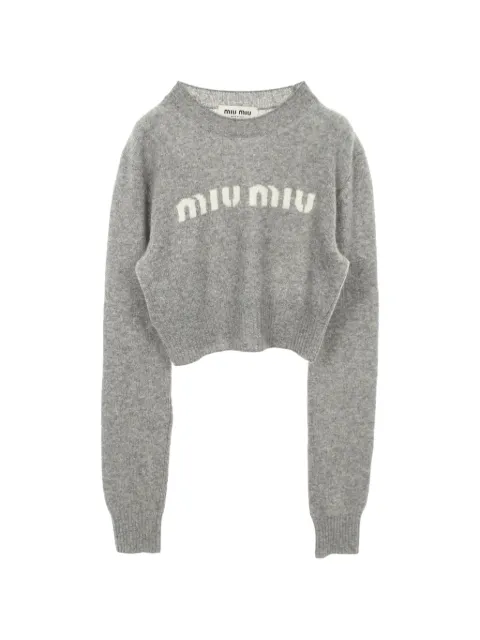 Miu Miu Pre-Owned 2010s logo cropped sweater