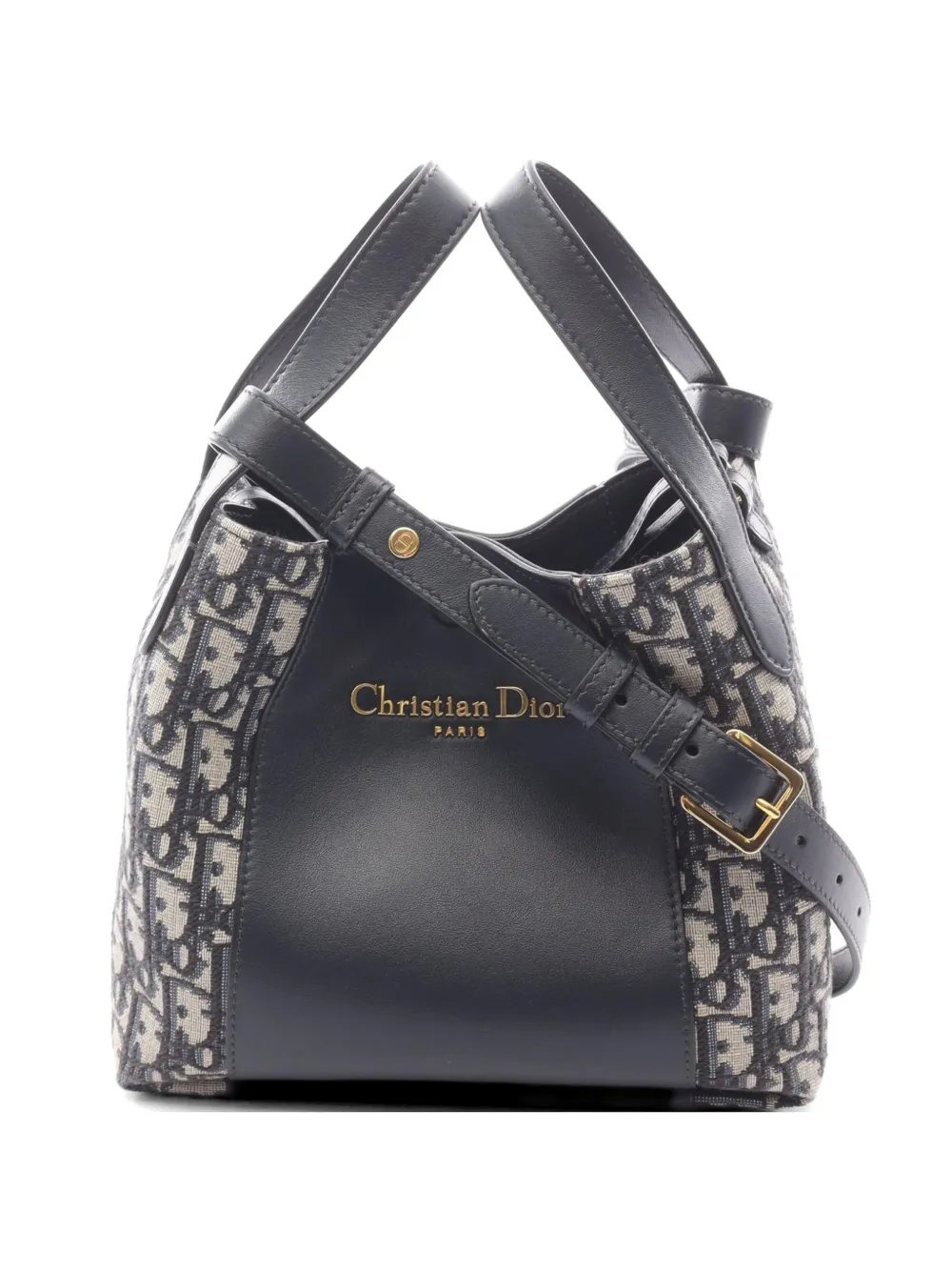Christian Dior Pre-Owned 2010s Oblique jacquard bucket bag - Blu