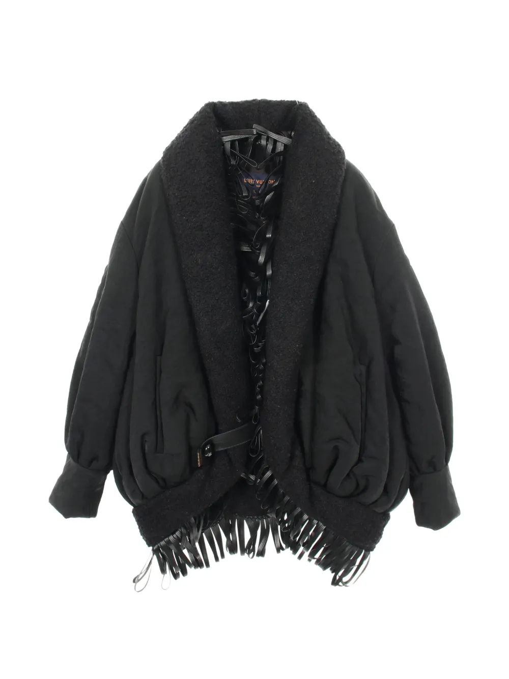 Pre-owned Louis Vuitton 2010s Fringe Cocoon Jacket In Black