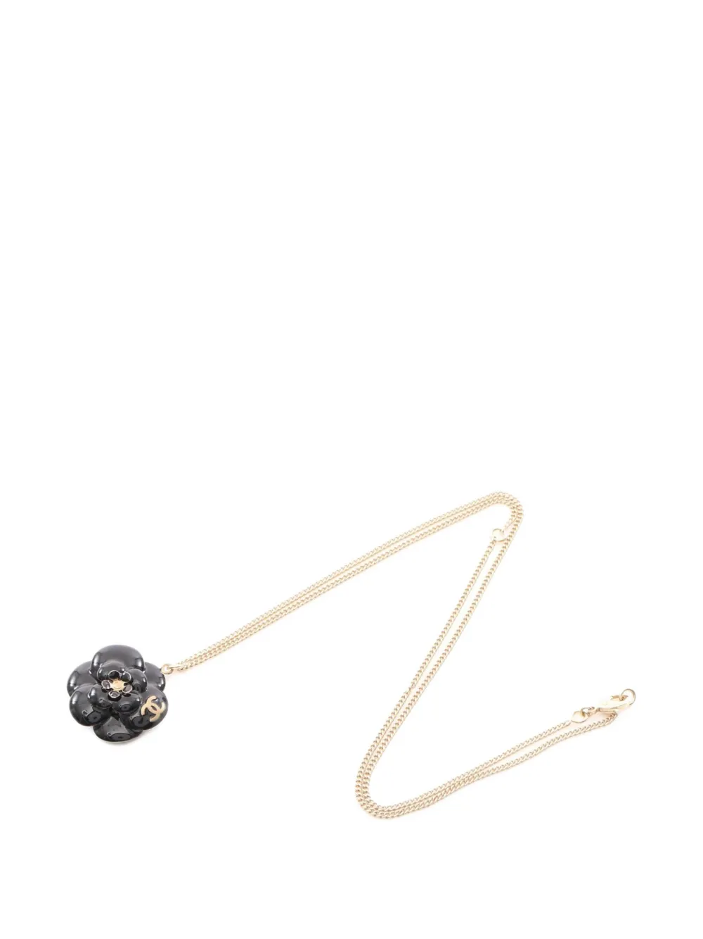 CHANEL Pre-Owned 1986-1988 Camellia Coco Mark necklace - Gold