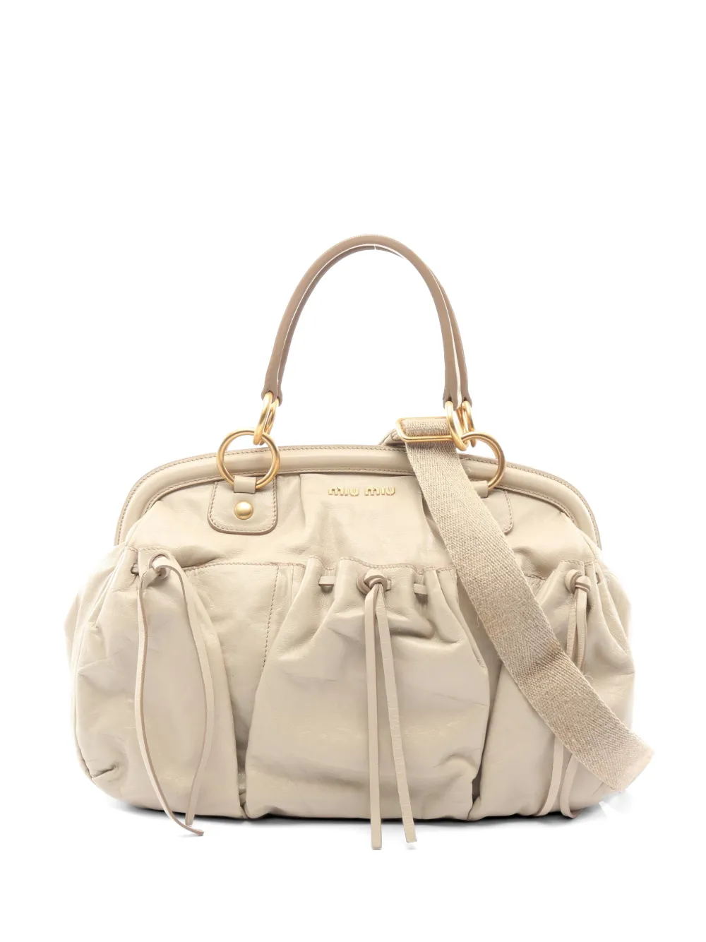 Miu Miu Pre-Owned 2000s leather handbag - Toni neutri