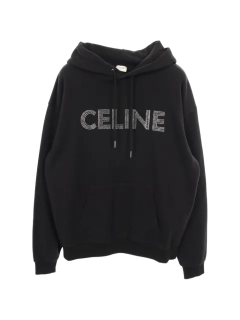 Celine Pre-Owned 2010s rhinestone-logo hoodie