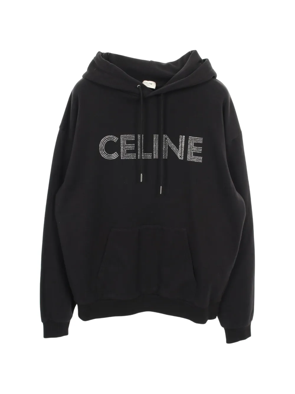 Celine Pre-Owned 2010s rhinestone-logo hoodie - Black