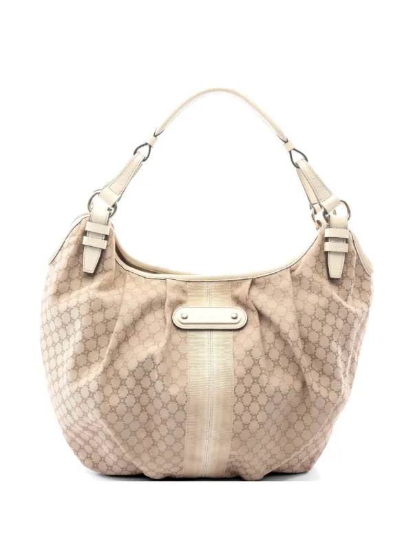 Celine Pre-owned 2000s Macadam Shoulder Bag in Neutrals