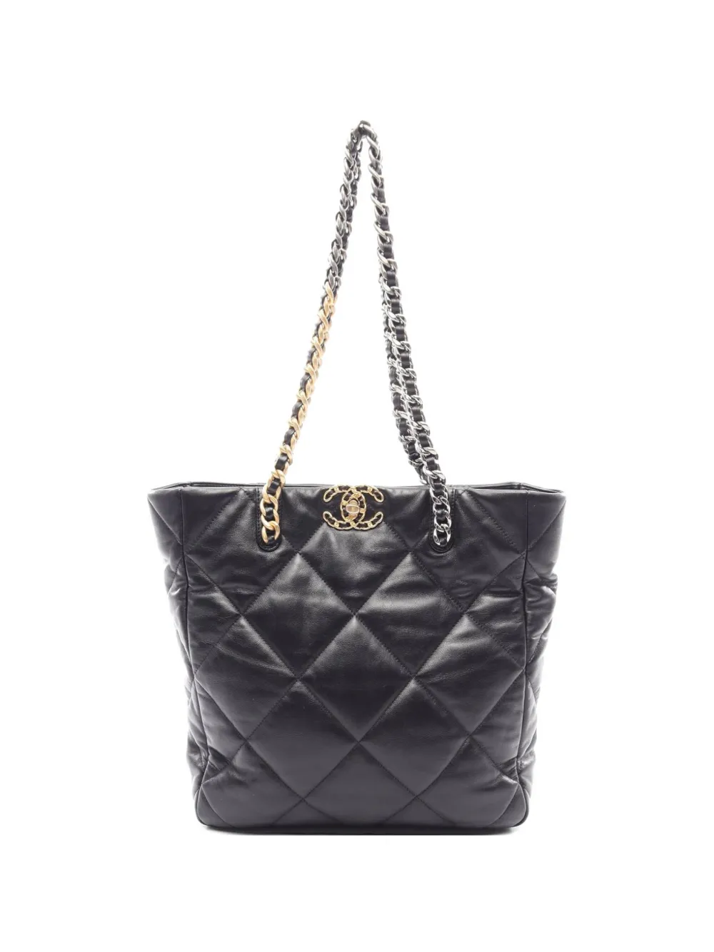 CHANEL Pre-Owned 2021 19 Chanel diamond-quilted shoulder bag - Nero