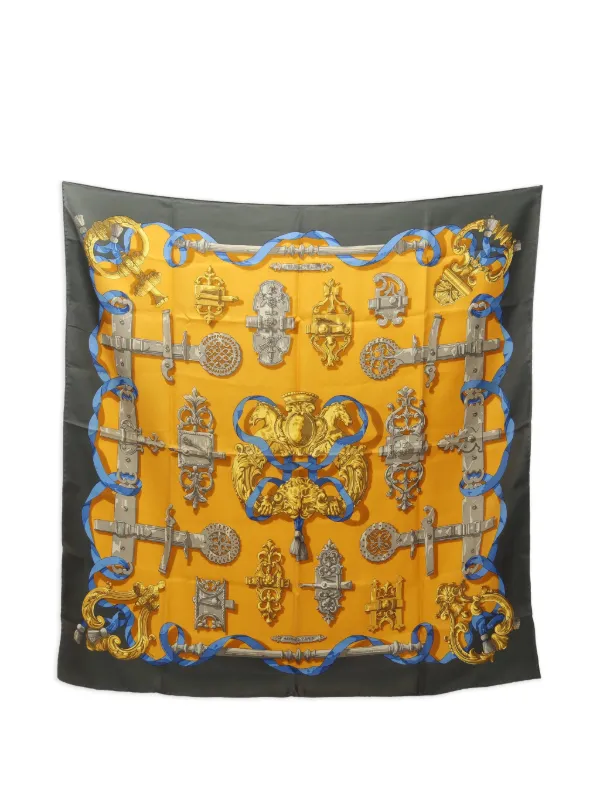 Hermès Pre-owned 1970 Ferronnerie Scarf in Yellow