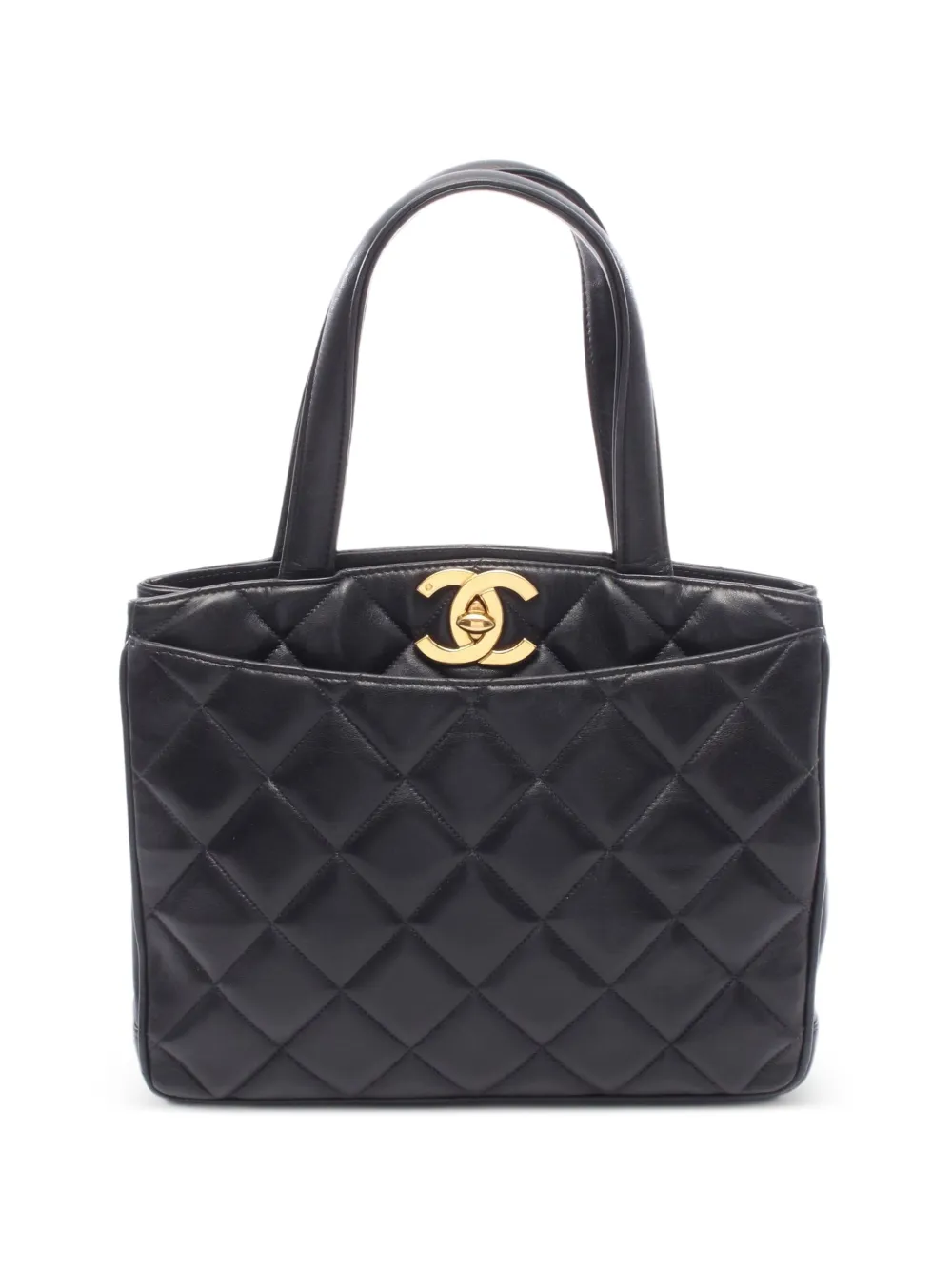 CHANEL Pre-Owned 1996-1997 Matelassé turn-lock tote bag - Blu