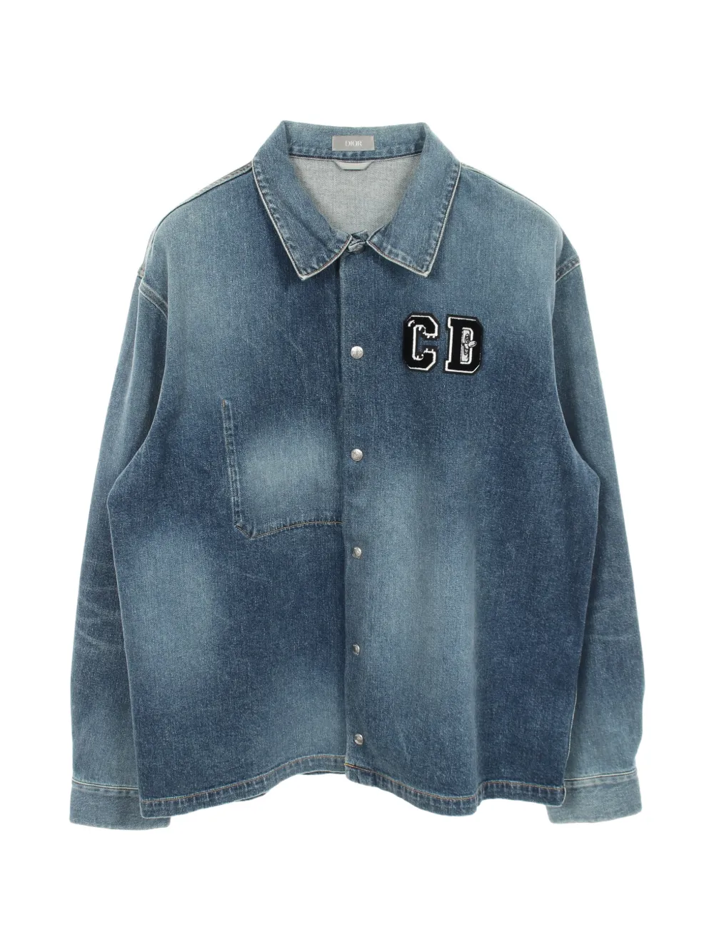Pre-owned Dior X Kenny Scharf 2010s Logo-patch Denim Jacket In Blue