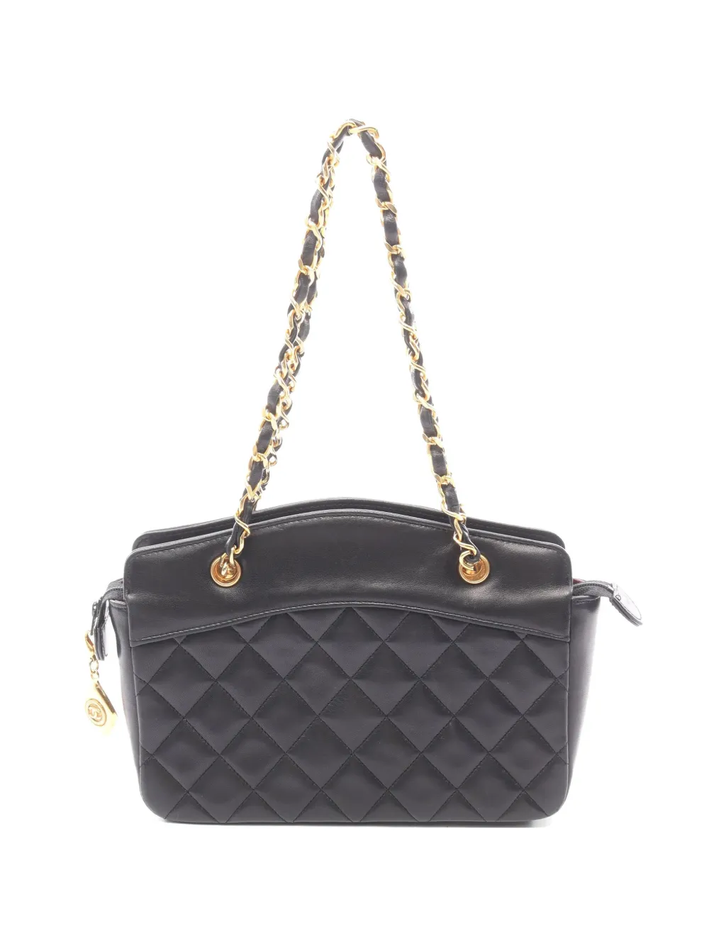 CHANEL Pre-Owned 1989-1991 Matelassé chain shoulder bag - Black