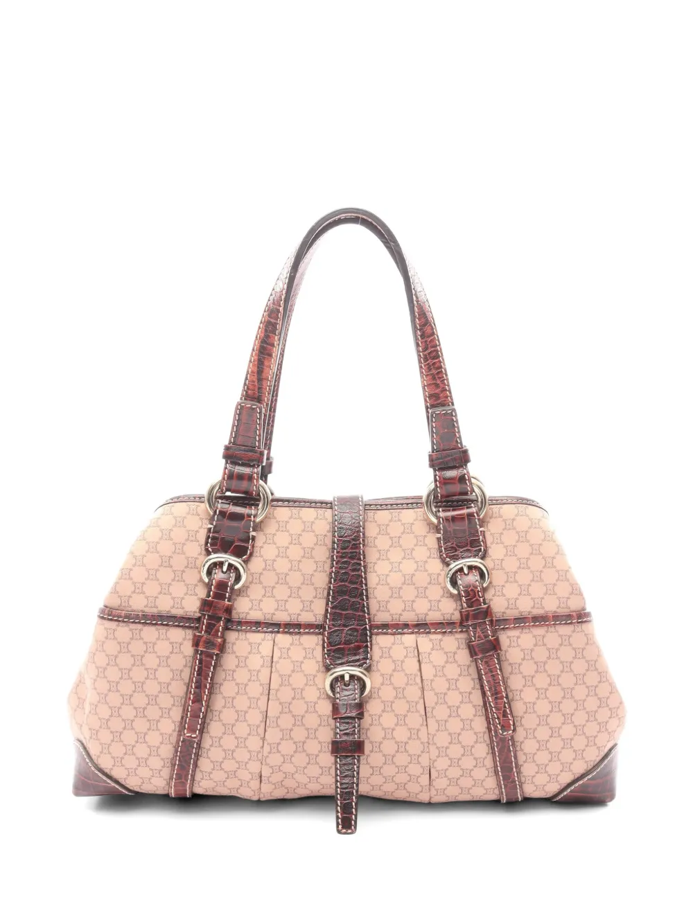 Celine Pre-Owned 2000s Macadam leather-trim handbag - Toni neutri