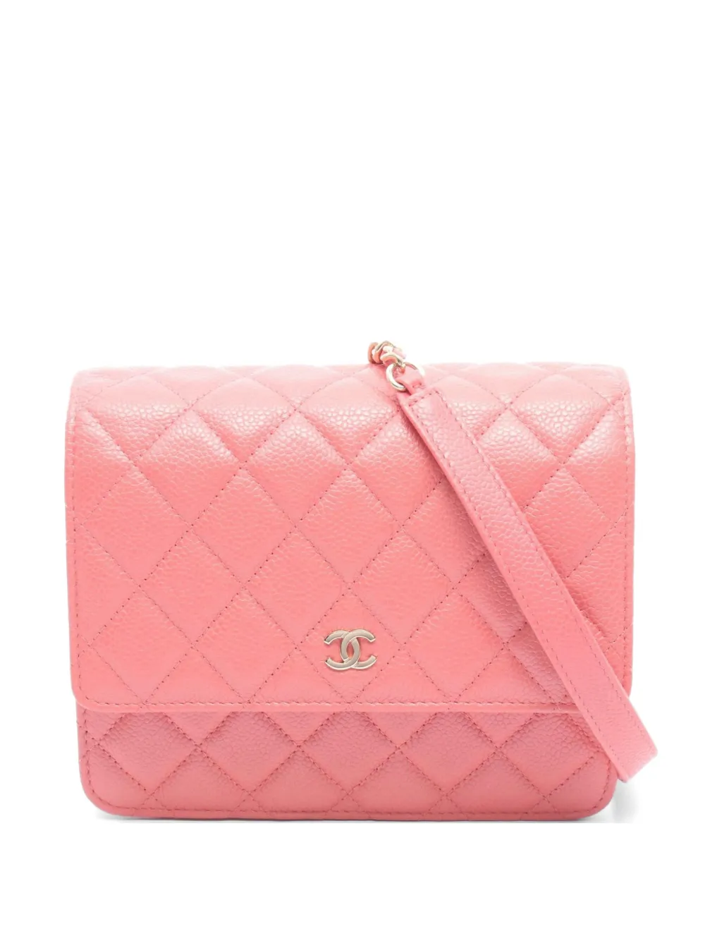 CHANEL Pre-Owned 2018 matelassé chain crossbody bag - Rosa