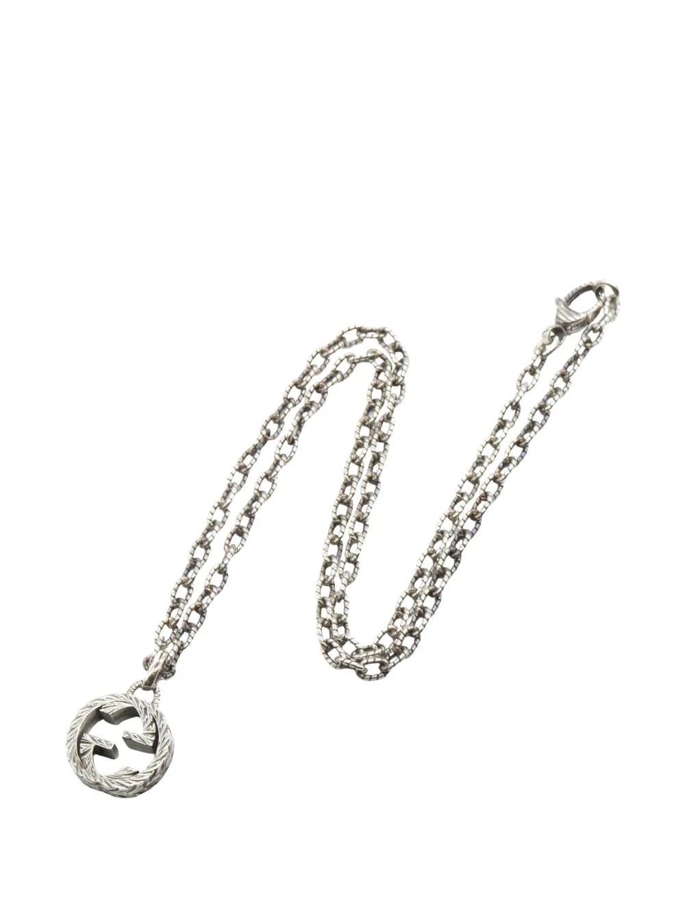 Pre-owned Gucci 2010s Interlocking G Necklace In Silver