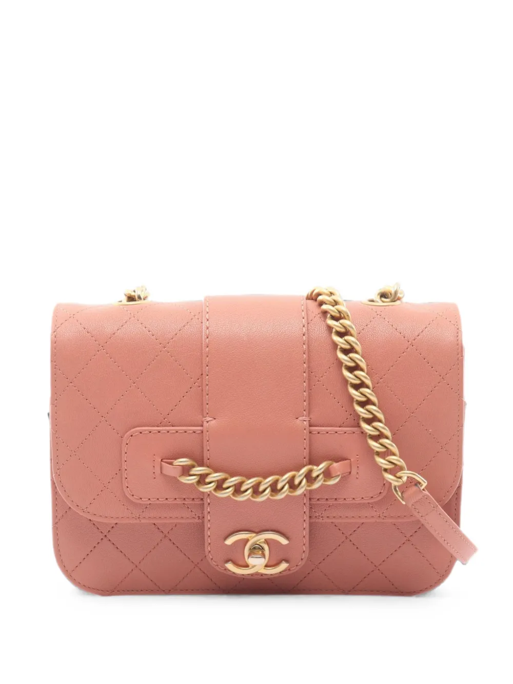 CHANEL Pre-Owned 2018 Matelassé chain shoulder bag - Rosa