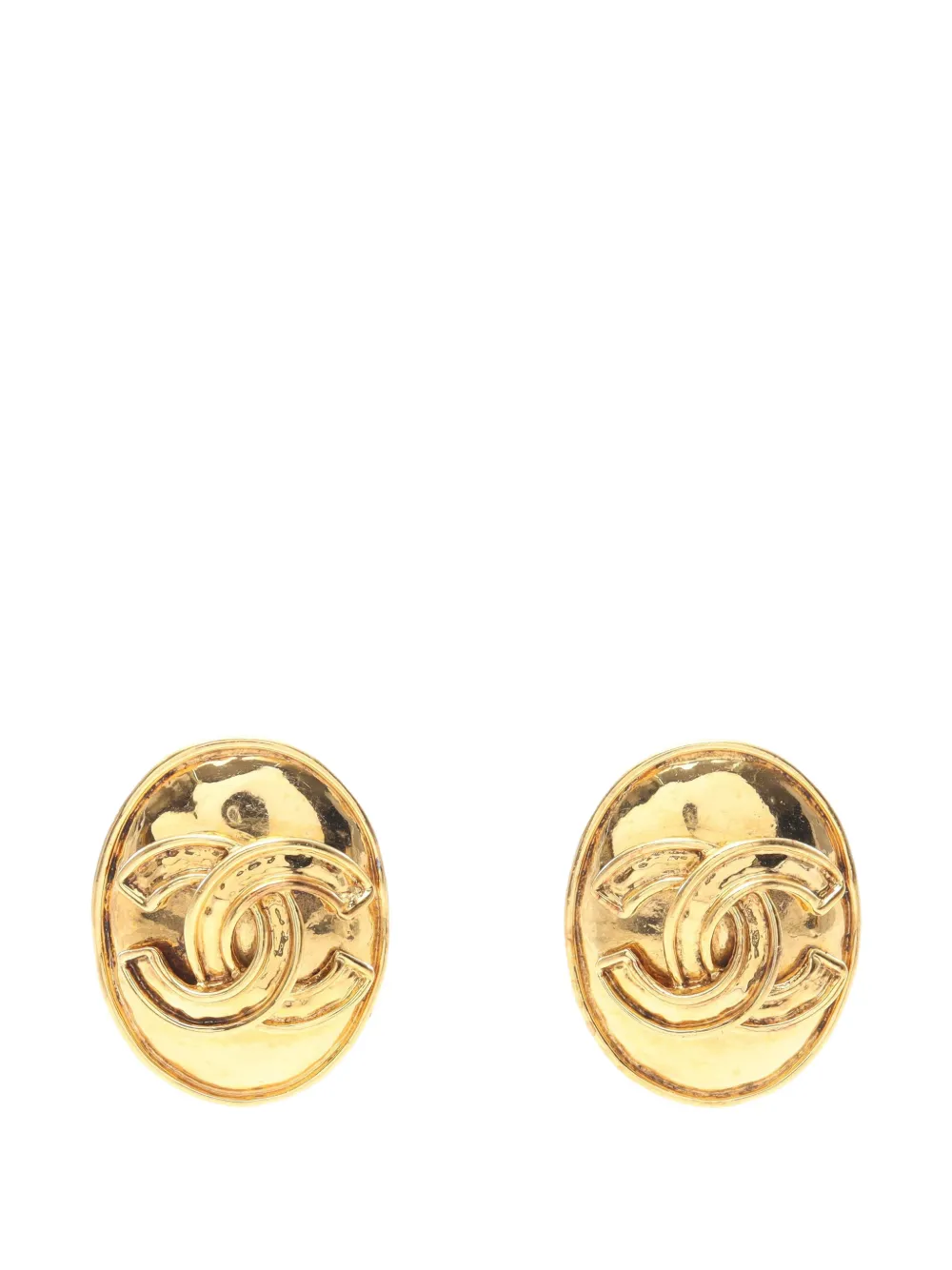 CHANEL Pre-Owned 1986-1988 Coco Mark earrings - Gold