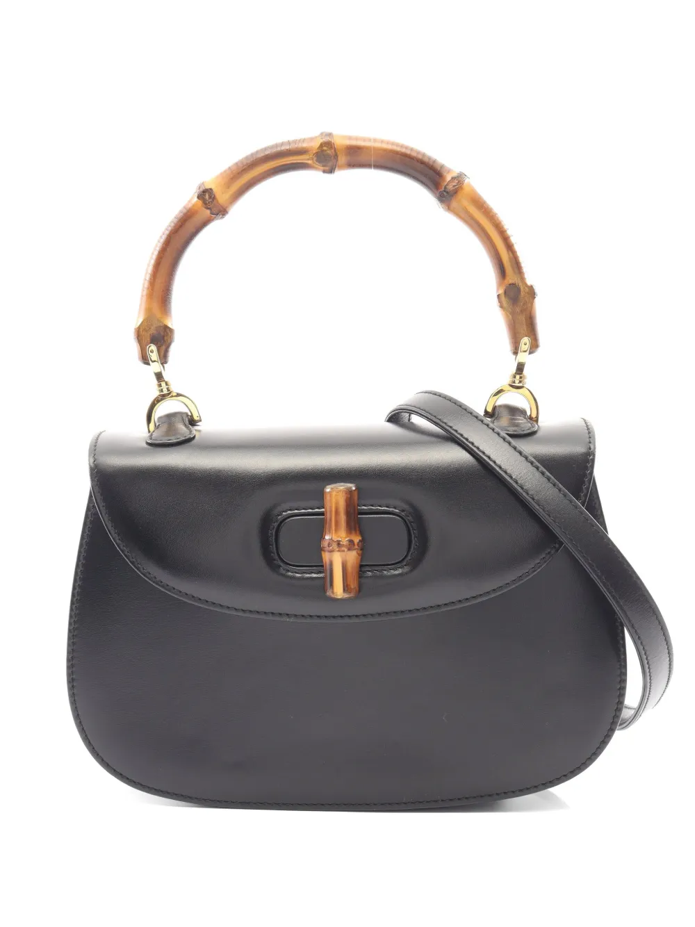 Gucci Pre-Owned 2000s Bamboo leather handbag - Schwarz