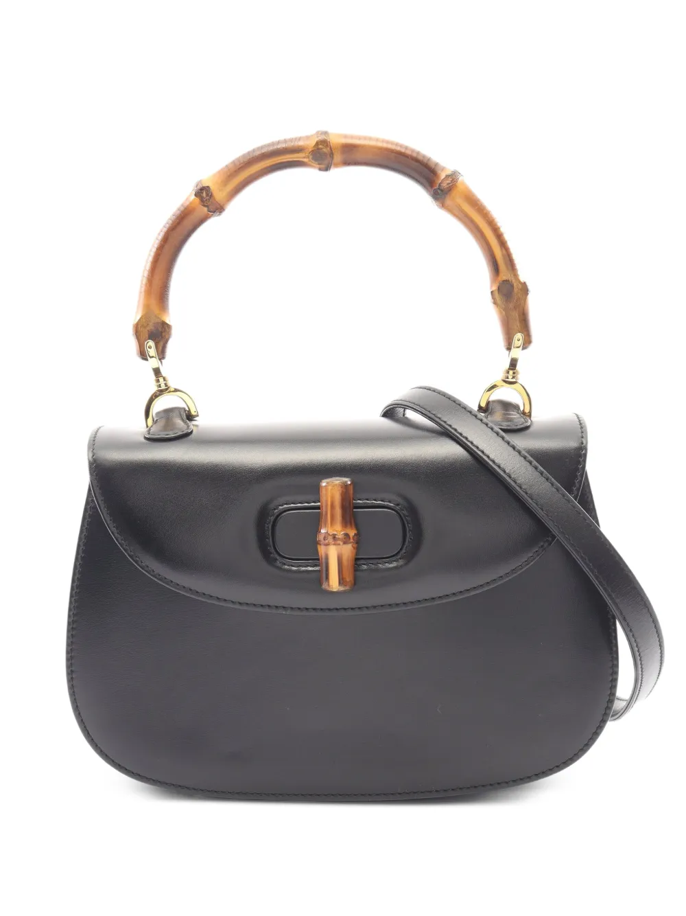 Gucci Pre-Owned 2000s Bamboo leather handbag - Schwarz