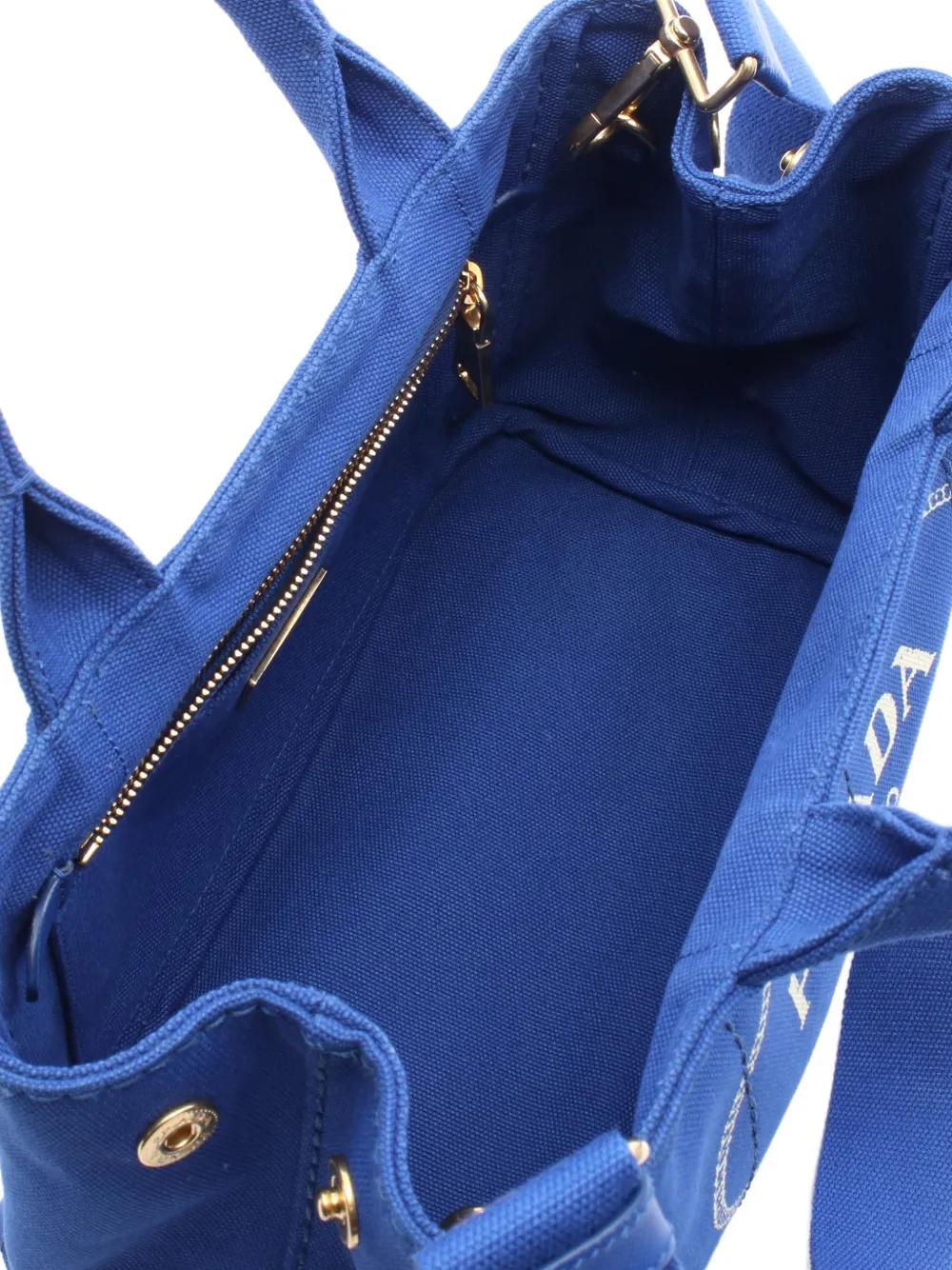  Prada Pre-owned Borsa Tote Canapa Con Doppio Manico Anni 2010 - Blu 