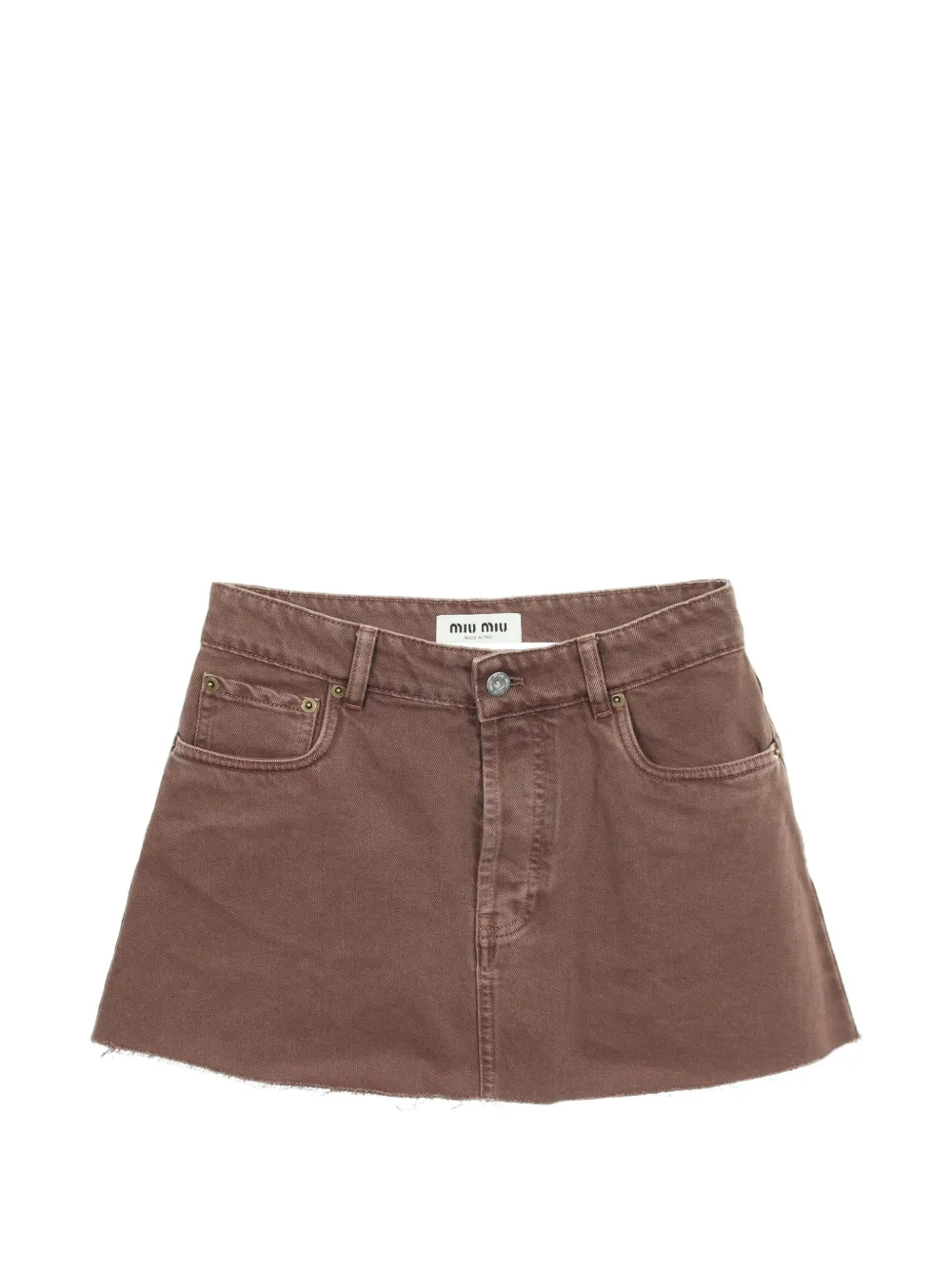 Miu Miu Pre-Owned denim mini skirt - Marrone