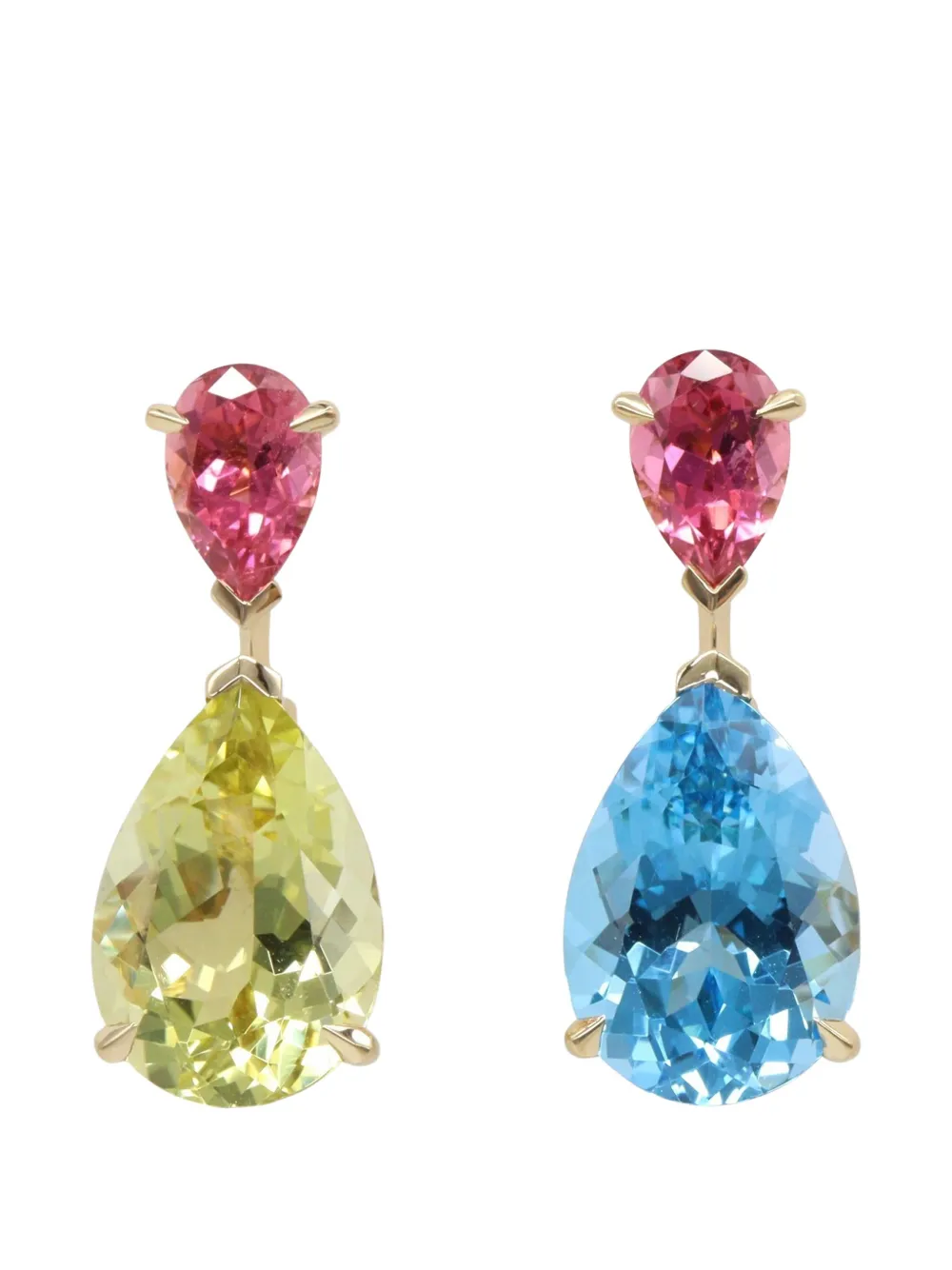Christian Dior Pre-Owned 2010s pear-cut multi-stone earrings - Oro